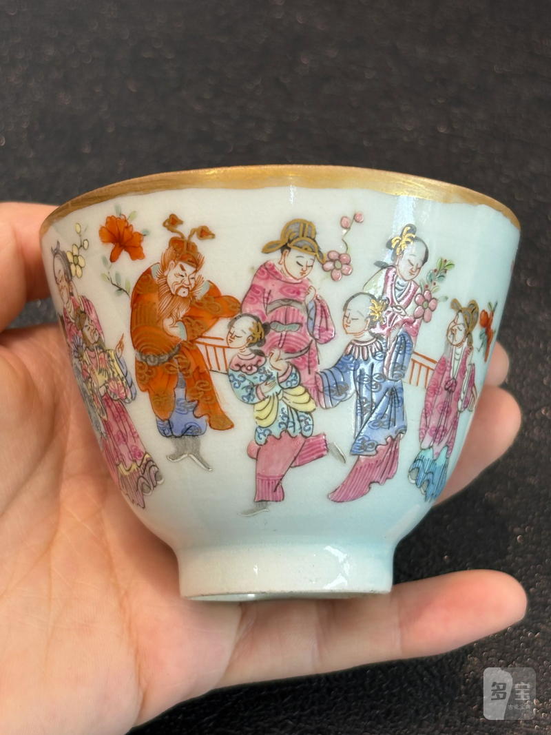 清晚期 粉彩十二花神杯 - 图2